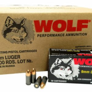 9mm 9×19 Ammo 115gr FMJ Wolf Performance 1000 Rounds