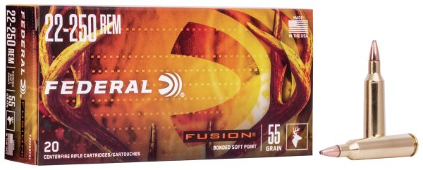 Federal Premium Fusion Rifle Ammo - .22-250 Remington - 55 Grain