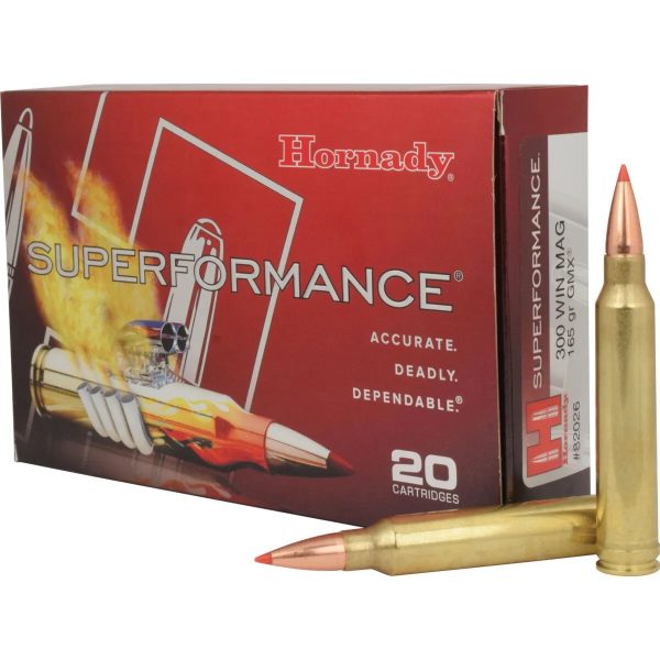HORNADY Ammo 300 WIN MAG 165 gr. GMX SPF Big Game Rifle Ammunition