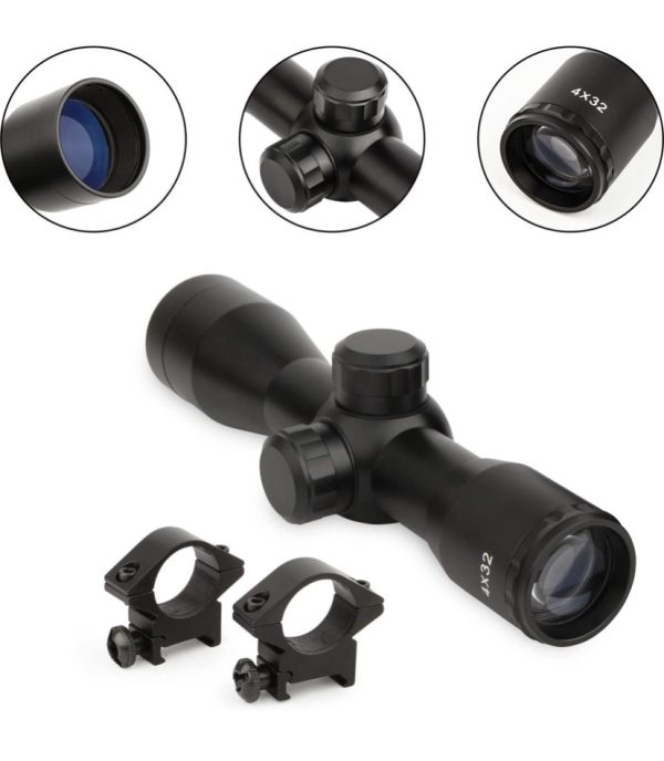 UMsky Air Rifle Scope 4x32 Airsoft Sniper Scopes With Free 22mm/11mm Rail Mount for Tactical Hunting Sight Optics - Image 3