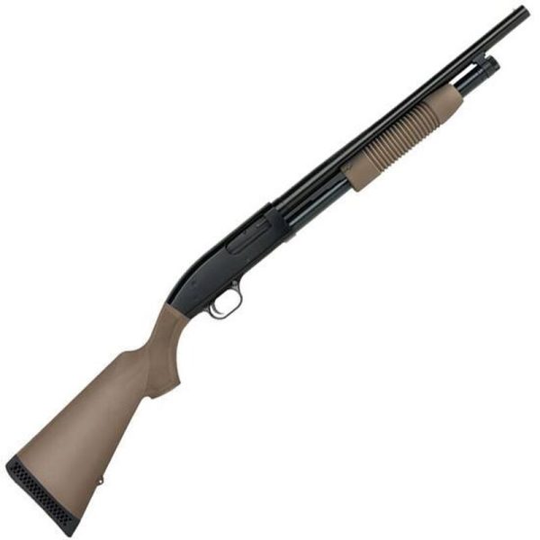 Mossberg Maverick 88 Security Pump Action Shotgun 12 Gauge 18.5″ Barrel 3″ Chamber 5 Rounds Bead Sight Synthetic Forend/Stock FDE
