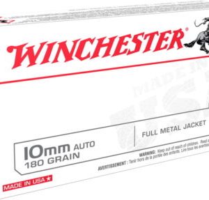 Winchester USA WHITE BOX 10mm Auto 180 grain Full Metal Jacket Centerfire Pistol Ammunition USA10MM Caliber 500 ROUNDS